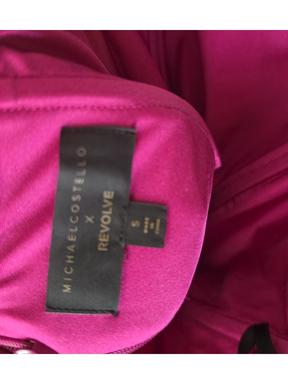 Michael Costello Strapless Magenta Mini Dress with Side Tie - Picture 2 of 6